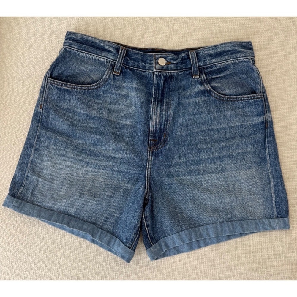 J Brand Joan Short Womens 30 High Rise Mimic Wash Cuffed Denim Excellent